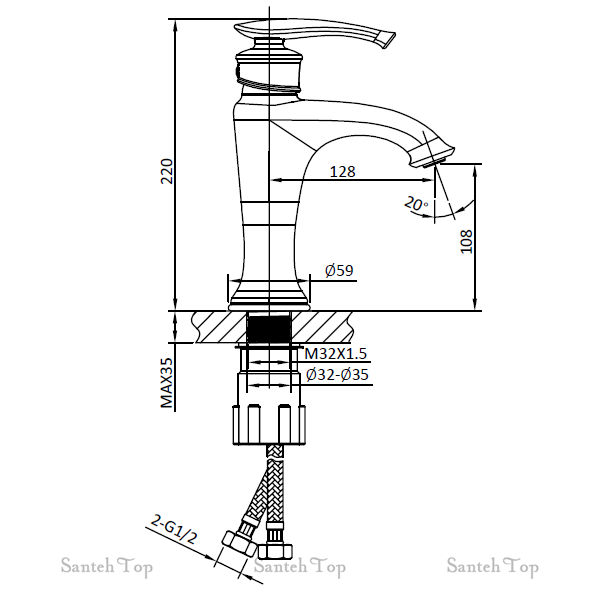 AltroBagno Beatrice 0115 R Or